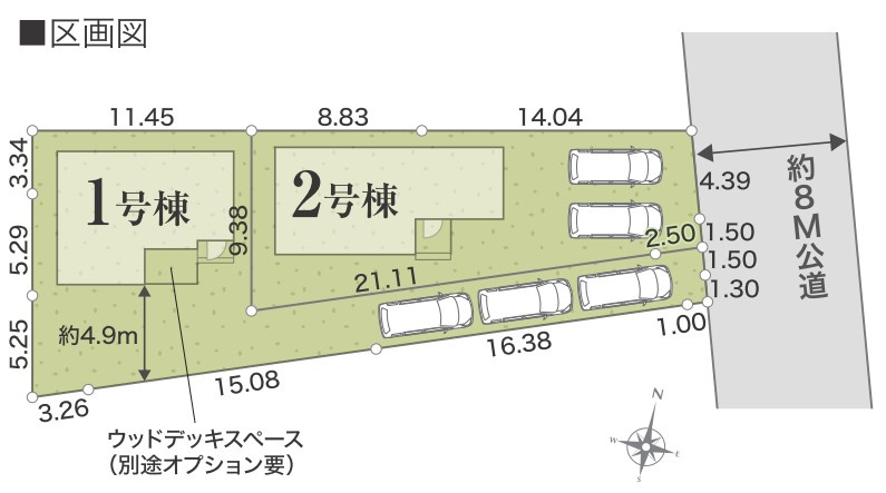 リナージュ　清水町徳倉第1期　全2棟　新築戸建ての区画図|駐車2台可能♪
