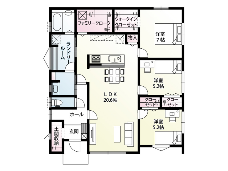 【西久保町2丁目3区画　2号棟　間取り図】