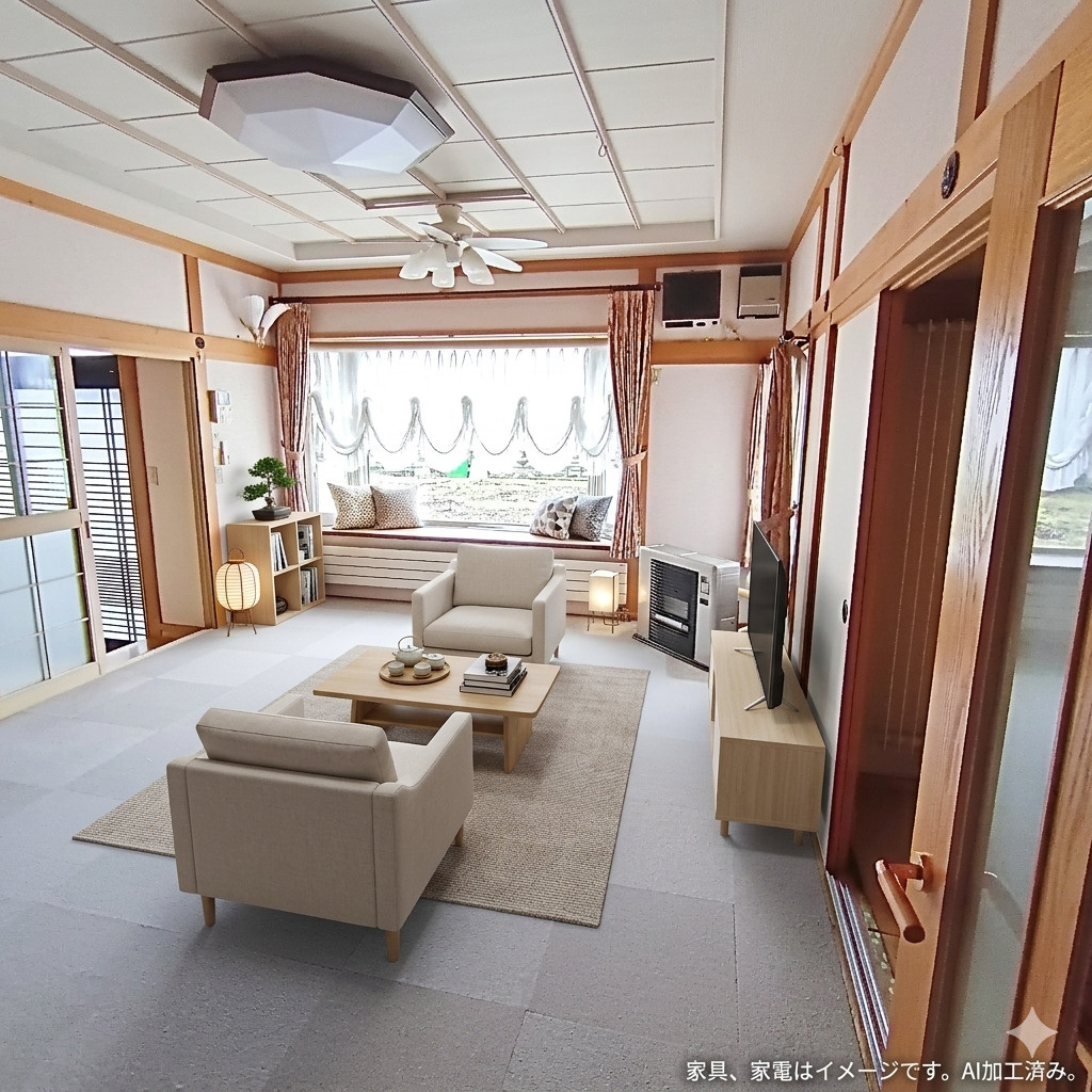 伊達市南稀府町155-13　中古住宅の居間・リビング