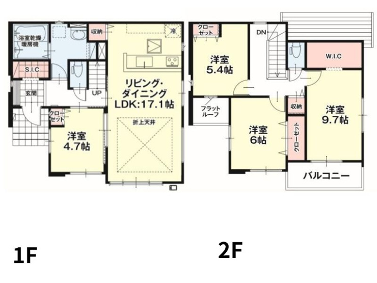 17.1帖のゆとりあるLDKと4LDKの間取りを採用。家族が集う開放的なリビングに加え、各居室を確保した使い勝手の良い住まいです。日々の暮らしを快適にサポートします。