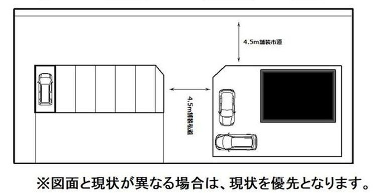 駐車3台可能（敷地内2台＋敷地向い1台）