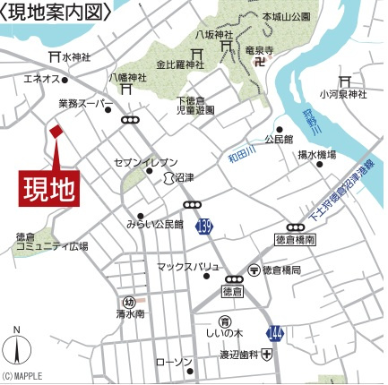 クレイドルガーデン　清水町徳倉　第25　全3棟の地図|現地で周辺環境や陽当たりもご確認いただけます！
