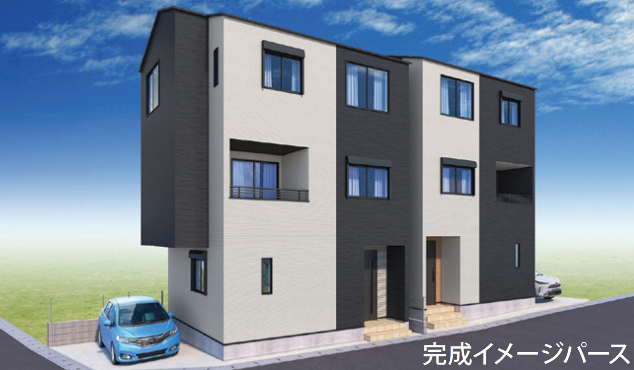 横浜市港南区日野１丁目 新築戸建て【仲介手数料無料】の外観パース