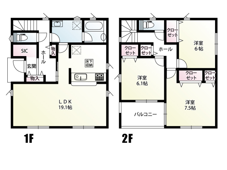 幸手市中5丁目第11　3号棟　間取図　