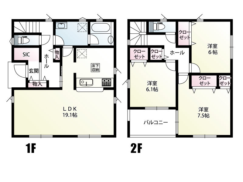 幸手市中5丁目第11　3号棟　間取図　