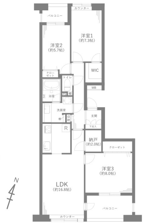 セントラルパーク・ウエストD棟の間取り