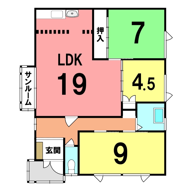 室蘭市白鳥台2丁目35-14　中古住宅の間取り