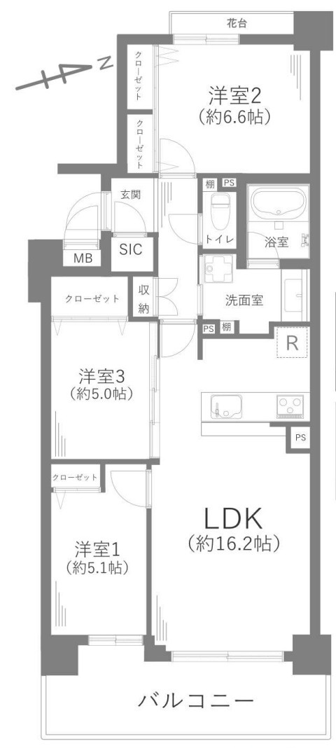 ザ・ピースプレイス横浜【仲介手数料無料】ペット可♪の間取り