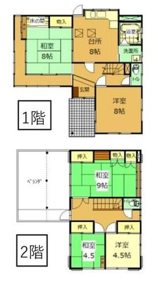 前橋市下細井町　中古物件の間取り|◇土地84.45坪　建物36.00坪　廊下収納◇