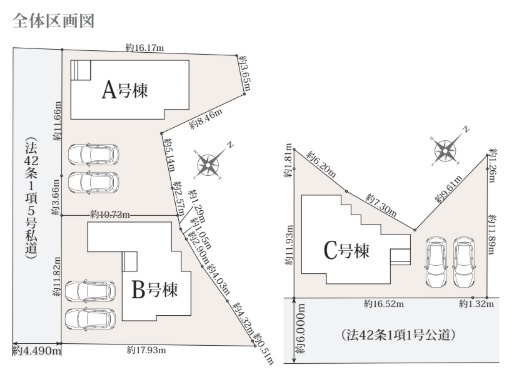 ハートフルタウン　富士市鮫島422番　全3棟　の区画図|区画図