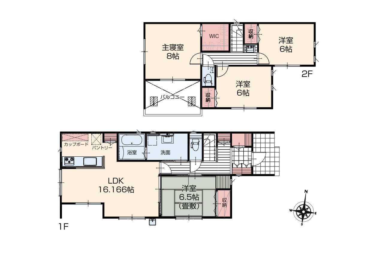 高崎市箕郷町矢原　　新築住宅全1棟の間取り|■建物32.48坪　パントリー　WIC　南面バルコニー■