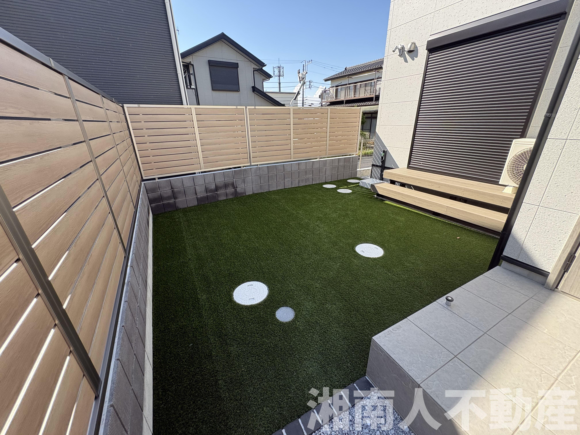 平塚市南原２丁目１１７－４新築戸建ての庭|お庭でゆったりと過ごせます
