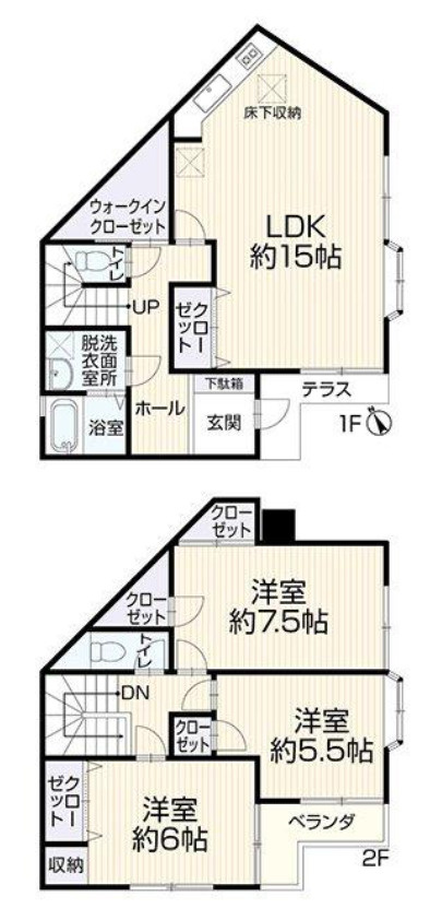 横浜市青葉区荏田町 中古戸建て【仲介手数料半額】の間取り
