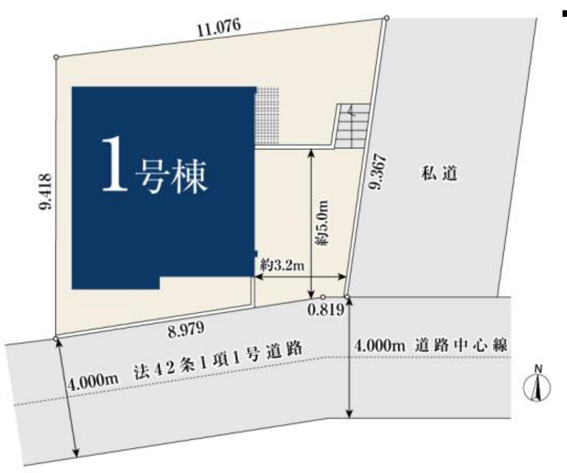 横浜市青葉区大場町　新築戸建【仲介手数料無料】の区画図