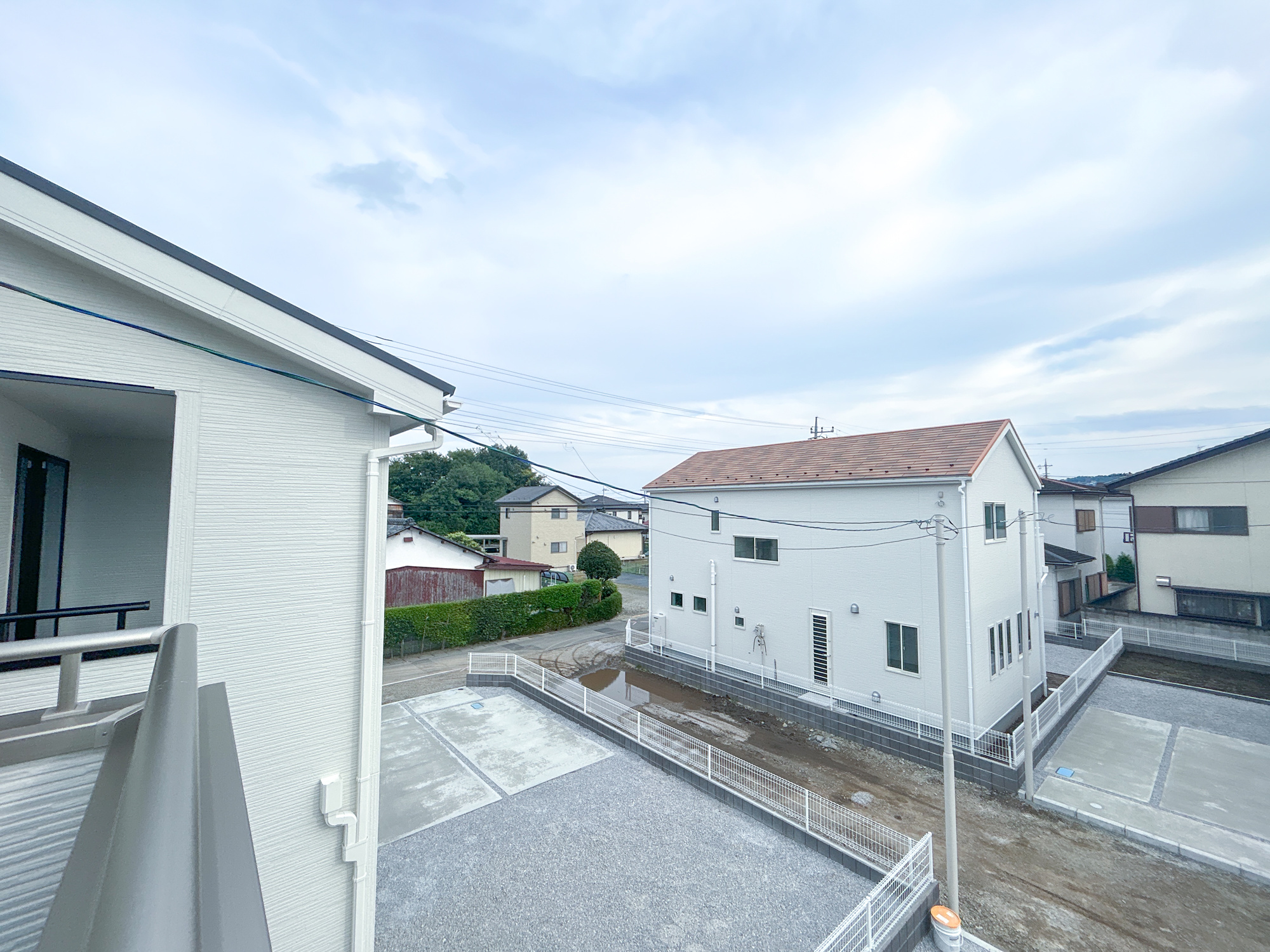 高崎市中豊岡町第5　新築住宅全4棟の展望|低層の一戸建てを中心とした街並みが整然と続き、周辺は高い建物が建っていないので、採光や開放性に恵まれ、空が広く緑の多い閑静な趣を感じる環境です。