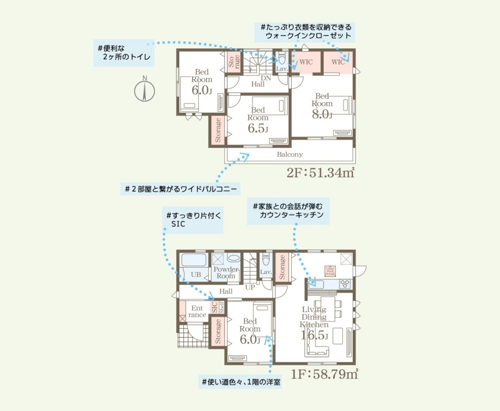 高崎市中豊岡町第5　新築住宅全4棟の間取り|◇土地70.40坪　建物33.31坪　SIC　WIC2ヵ所　ワイドバルコニー◇