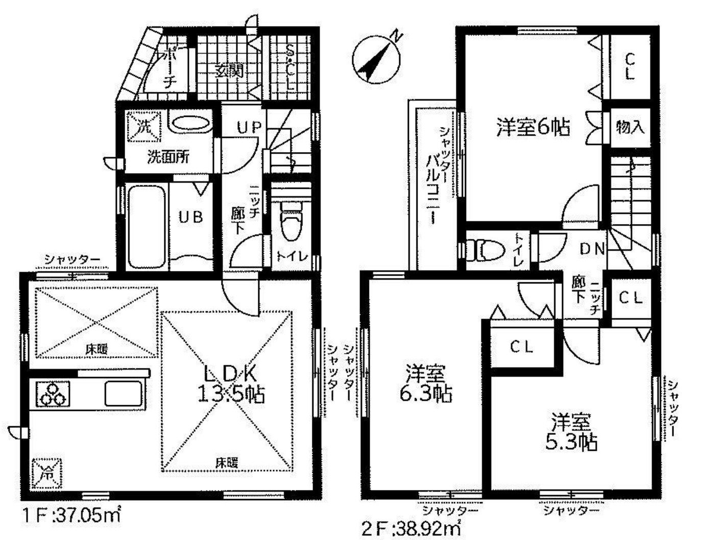 横浜市南区三春台 新築戸建て【仲介手数料無料】の間取り