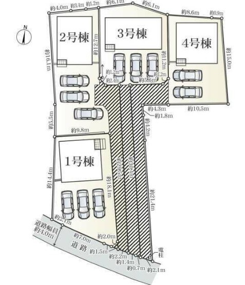 クレイドルガーデン　清水区北矢部町第6　全4棟の区画図|●区画図●