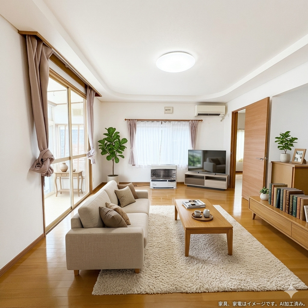 室蘭市白鳥台5丁目33-6　中古住宅の居間・リビング