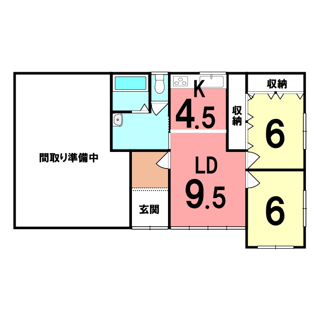 室蘭市港南町1丁目13-7　長屋収益住宅の間取り