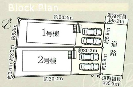 クレイドルガーデン　静岡市駿河区丸子新田　第4　全2棟の区画図