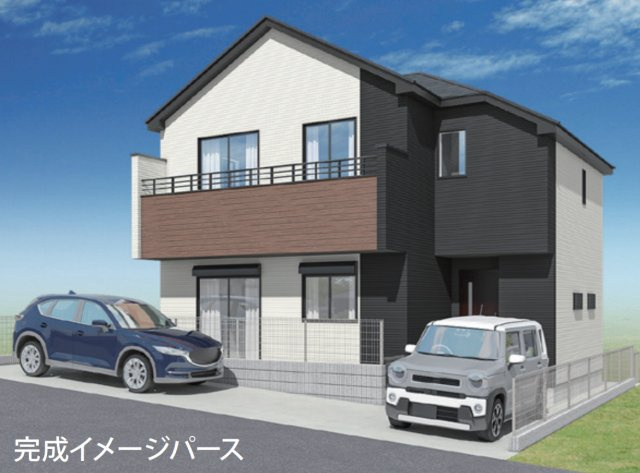 横浜市金沢区釜利谷東7丁目 新築戸建て【仲介手数料無料】カースペース2台の外観パース