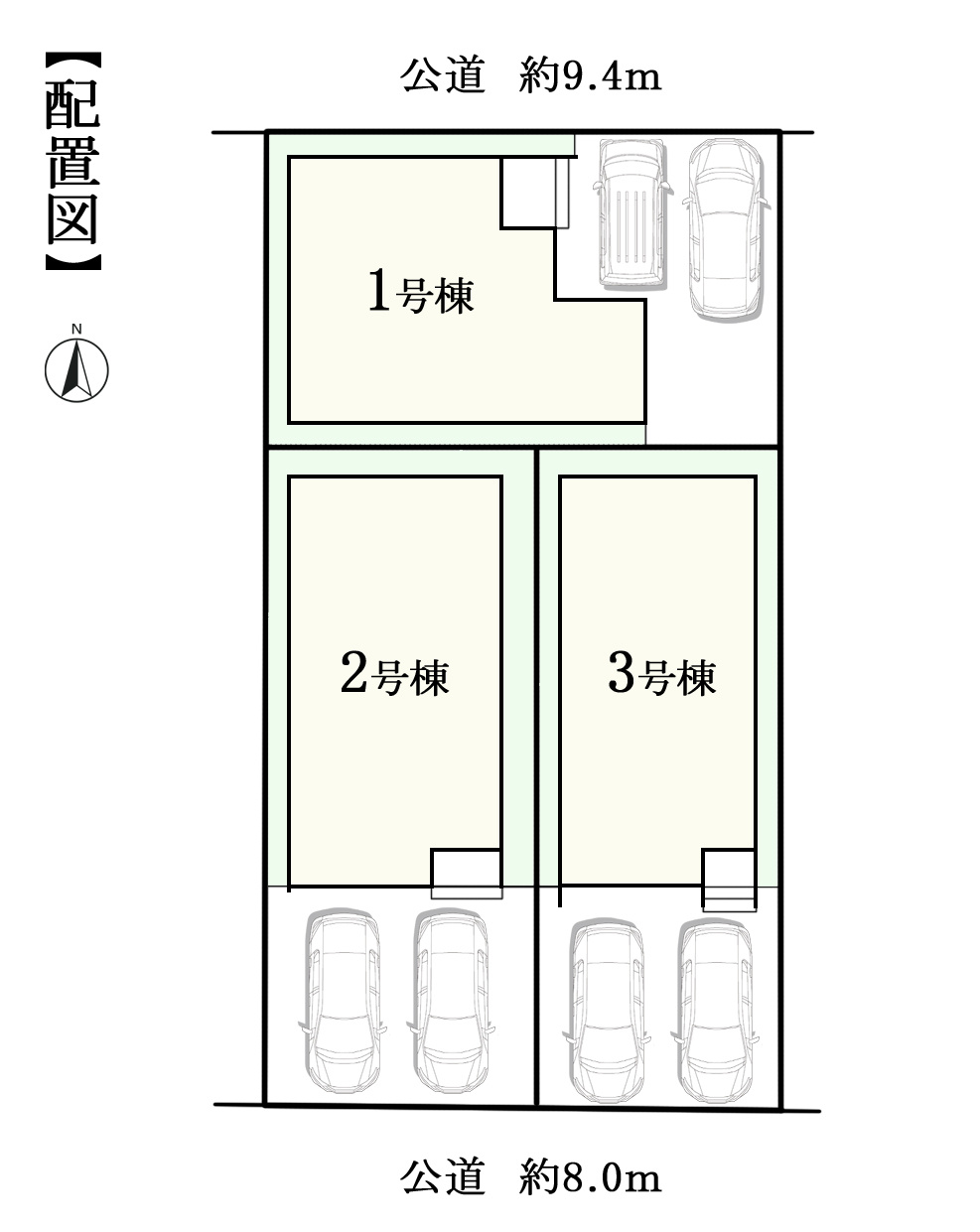 【瑞穂区井の元町Ⅲ 3号棟】南向き×LaundryRの区画図|全体区画図