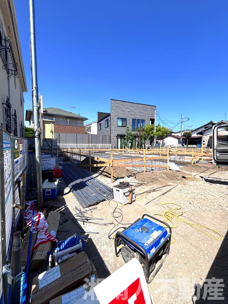 茅ヶ崎市旭が丘の新築一戸建の外観|現在建築中です