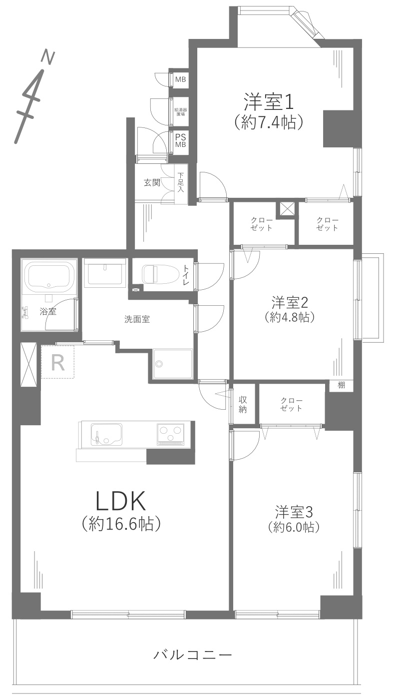 リズ東林間の間取り