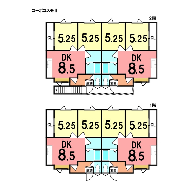 登別市鷲別町2丁目7-2　2棟一括販売の間取り|コーポコスモⅡ