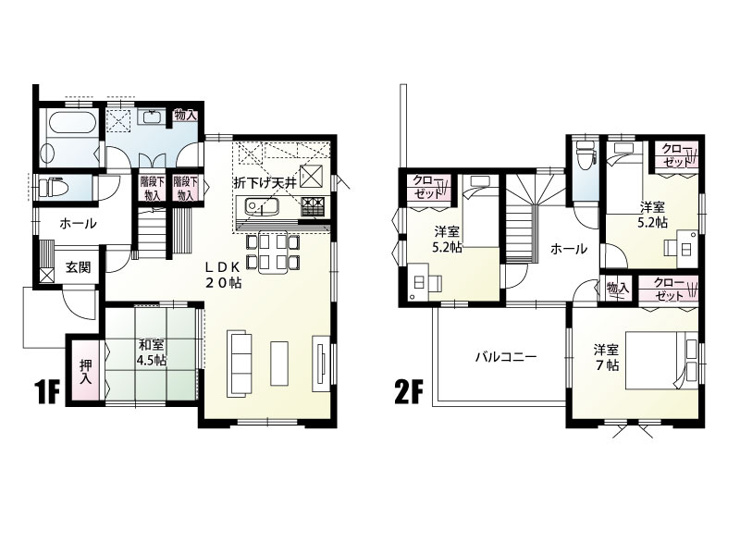 5号棟　2階へ上がる際、必ずリビングを通る間取りとなっております。家族が必ず顔を合わせる動線ですので、お子様の様子も確認できる安心の間取りとなっています。