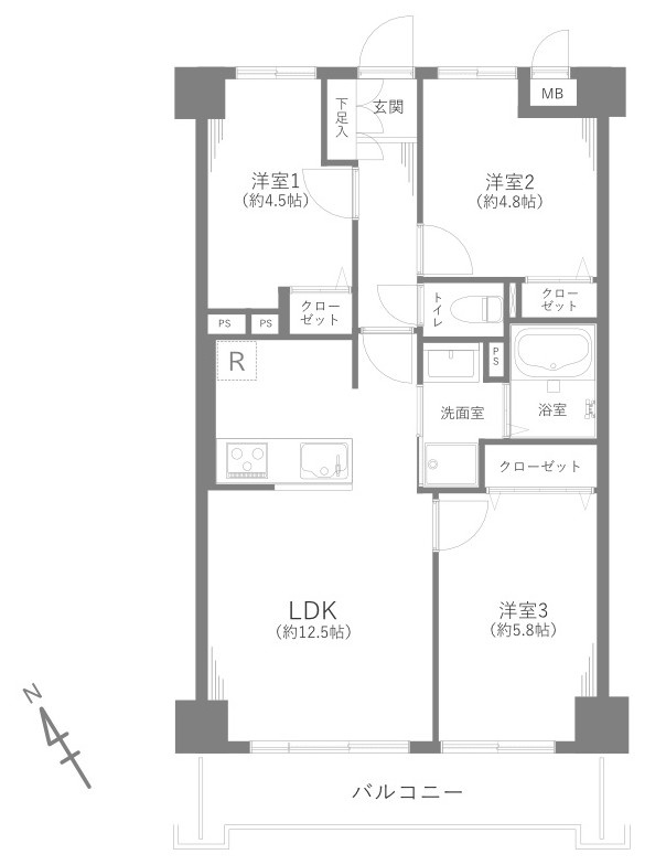 クラーク春日部壱番館の間取り