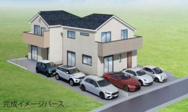 横浜市泉区上飯田町 新築戸建て【仲介手数料無料】カースペース3台の外観パース