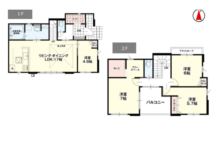 玉村町福島2期　新築住宅全4棟の間取り|■土地52.37坪　建物34.52坪　SIC　WIC　南面バルコニー■