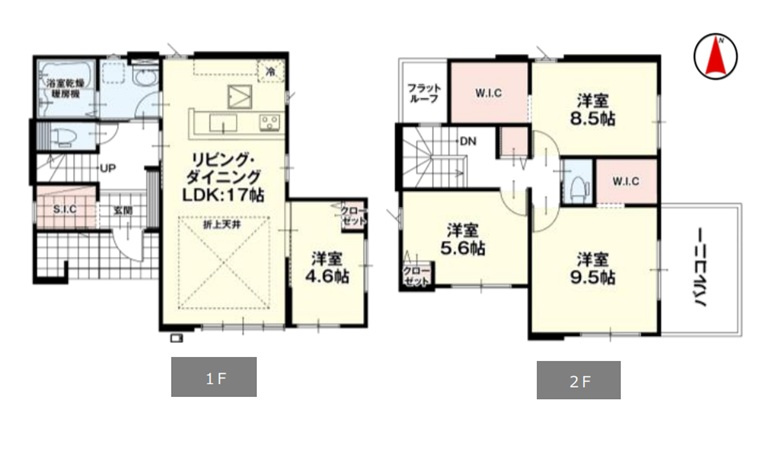 玉村町福島2期　新築住宅全4棟の間取り|■土地59.85坪　建物32.13坪　SIC　WIC　バルコニー■