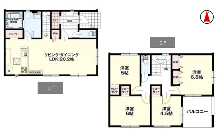 玉村町福島2期　新築住宅全4棟の間取り|■土地79.55坪　建物32.34坪　SIC　パントリー　南面バルコニー■