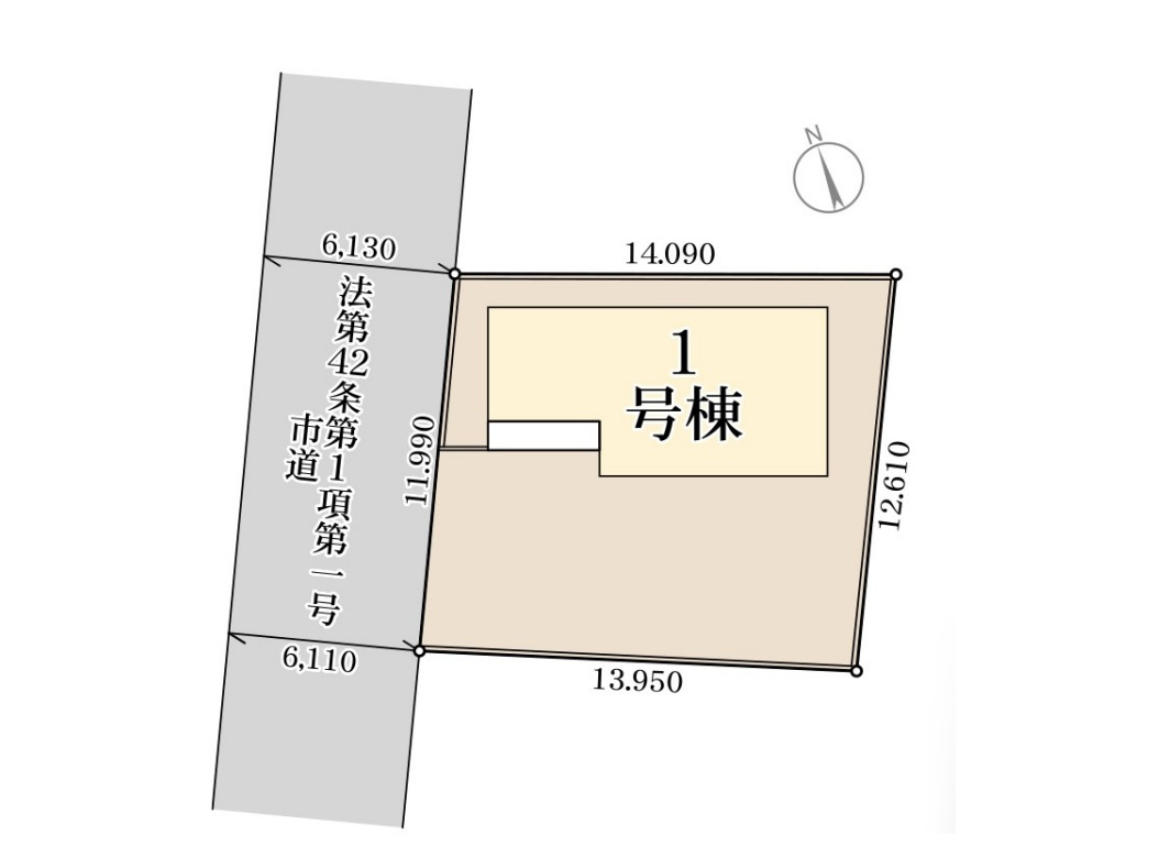 藤岡市下大塚　新築住宅全1棟の区画図