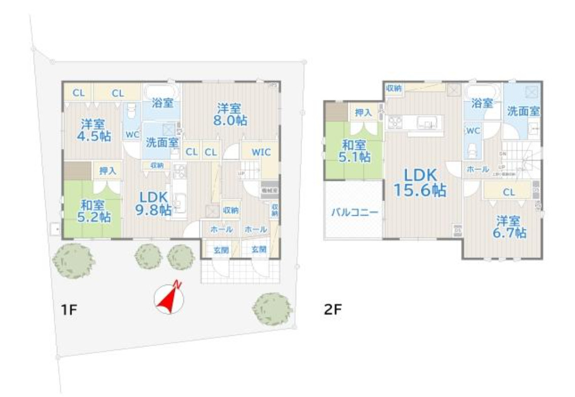 横浜市神奈川区鳥越 2世帯中古戸建て【仲介手数料無料】の間取り