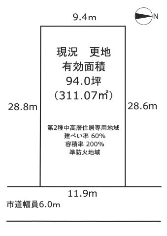 喜連6丁目売土地の土地図