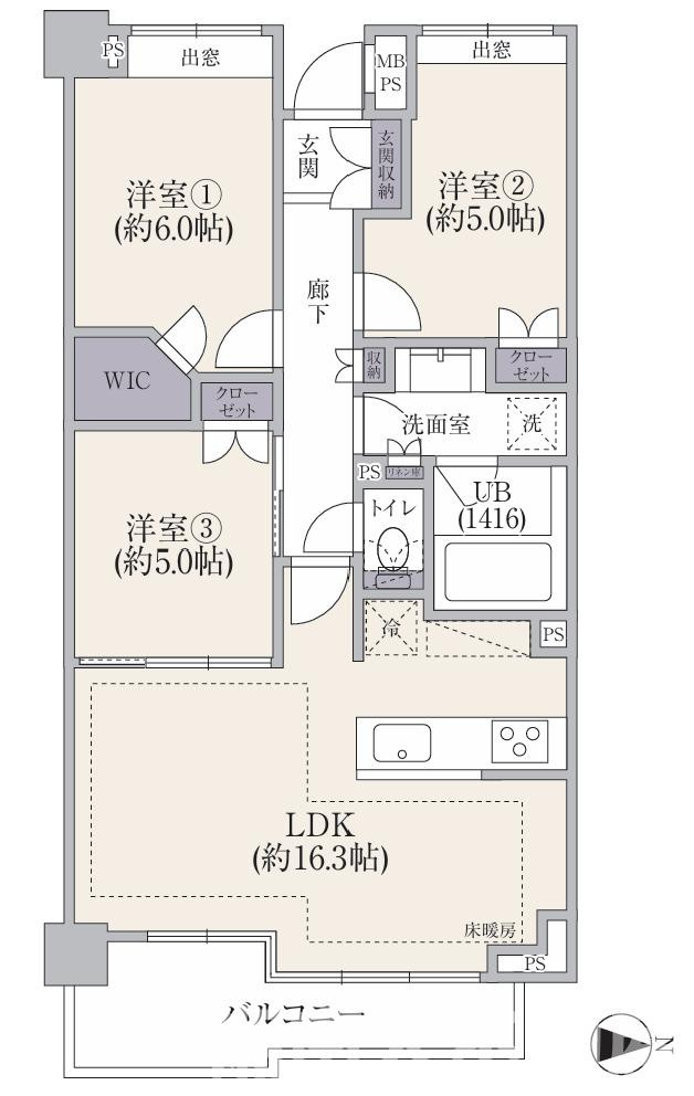 ライオンズ湘南江ノ島シーサイドの間取り
