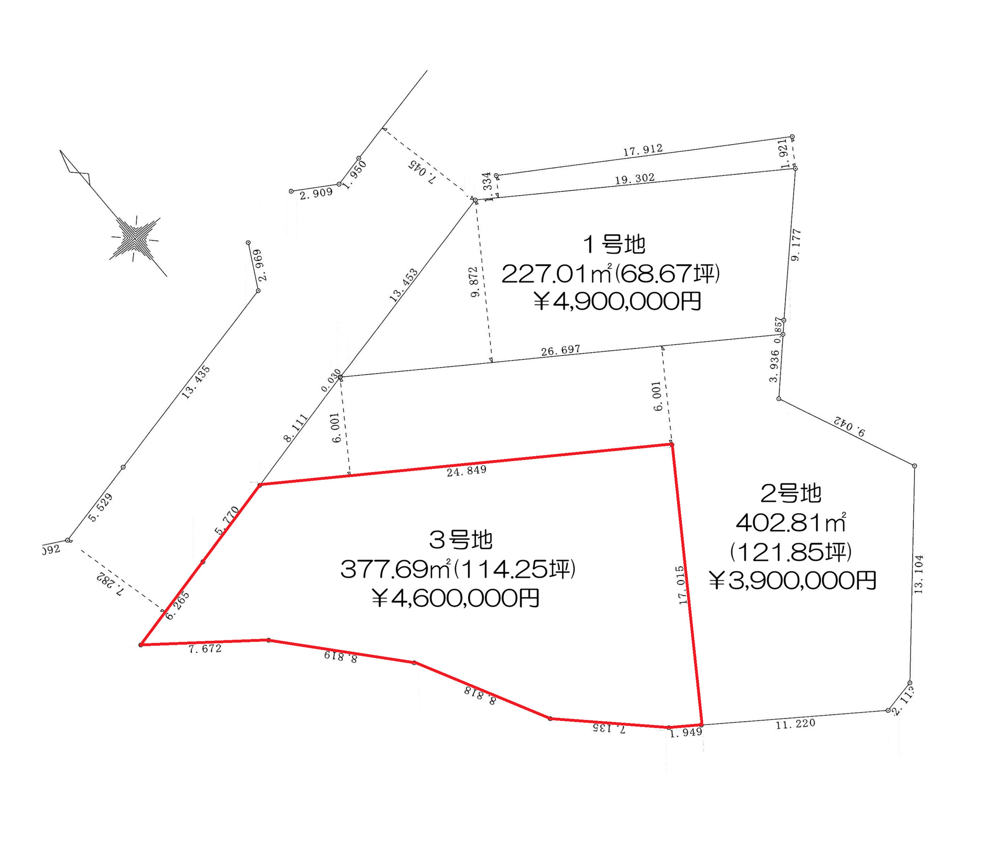 前橋市泉沢町　土地の土地図|■114坪・3号地■