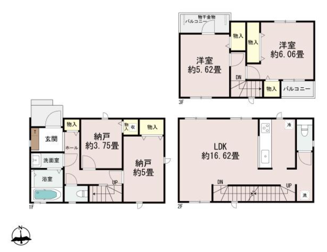 横浜市南区睦町2丁目　新築戸建【仲介手数料無料】の間取り