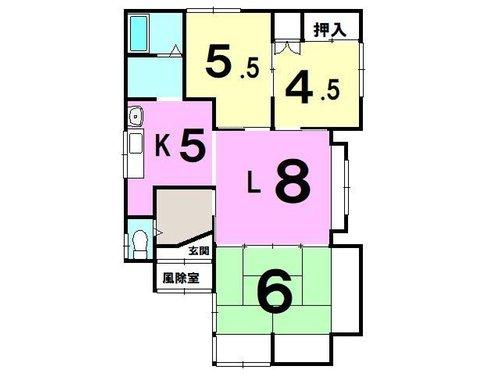 室蘭市増市町1丁目9-5 　中古住宅の間取り