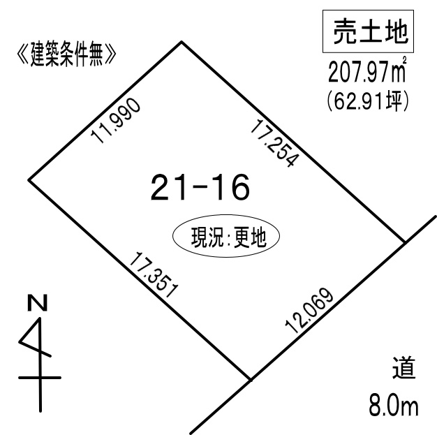 登別市新生町5丁目21-16　土地の外観
