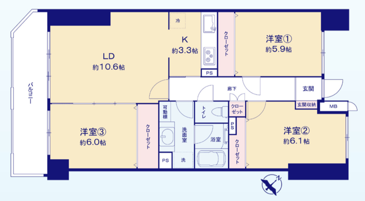 シェルマン横浜中山【仲介手数料無料】の間取り