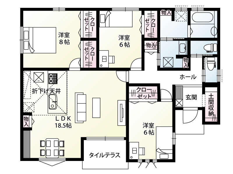 《2号棟　建物面積96.05㎡(29.05坪)》