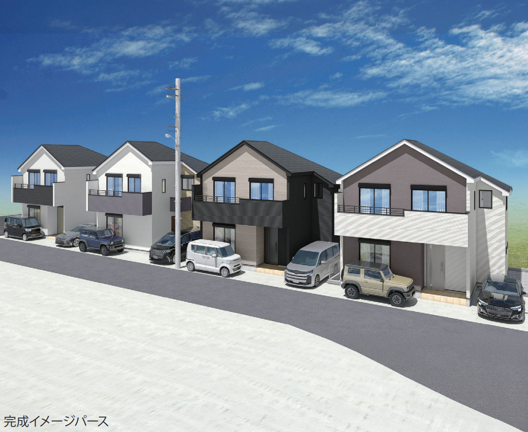 横浜市鶴見区駒岡1丁目 新築戸建て【仲介手数料無料】カースペース2台の外観パース