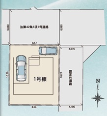 前橋市天川原町1丁目1期　新築住宅全1棟の区画図|◇土地26.57坪◇