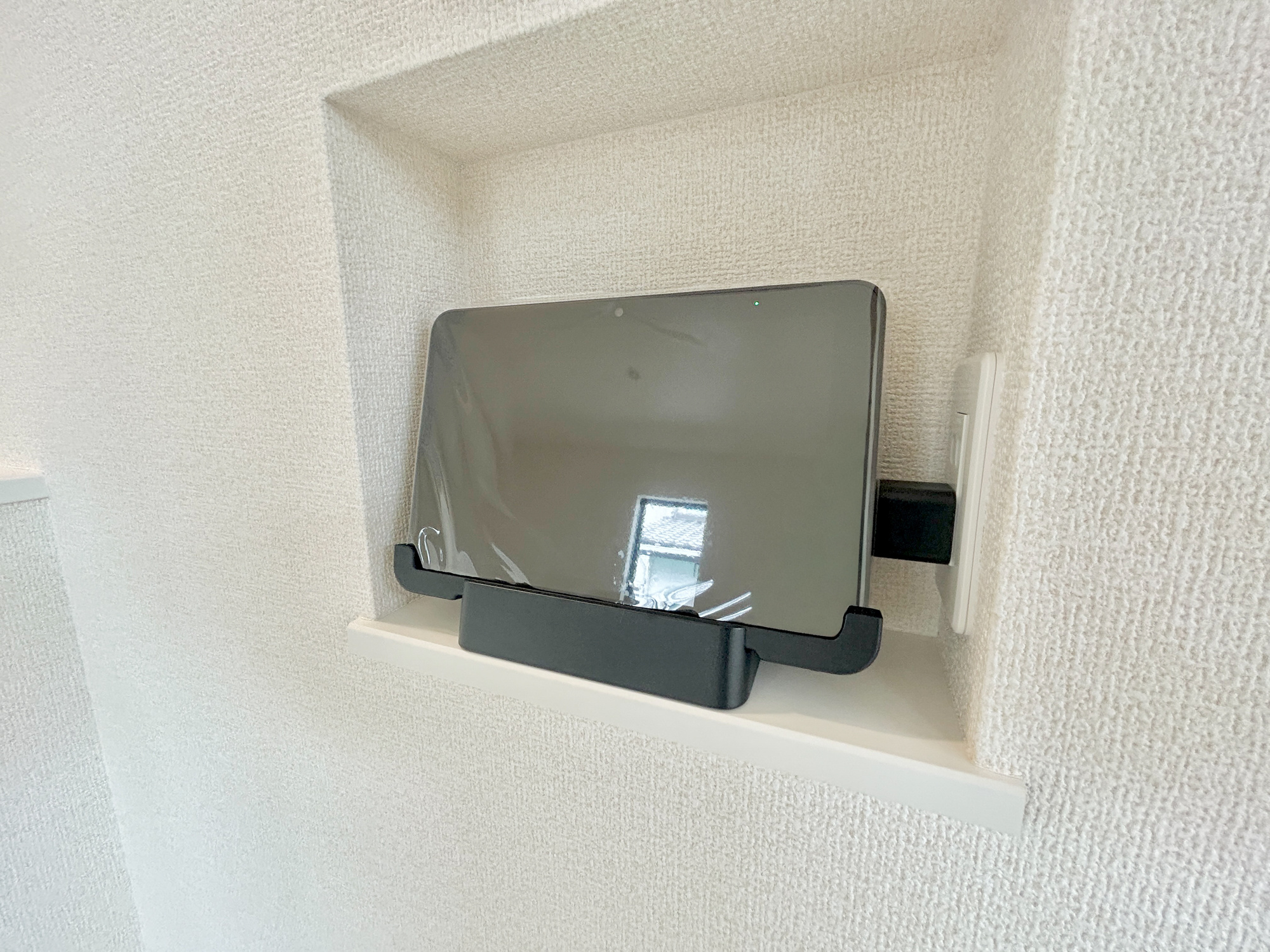 前橋市天川原町1丁目1期　新築住宅全1棟の防犯設備|TVモニタ付きのインターフォンには録画機能もあるので外出時誰が来たのか確認できます♪ 防犯機能も高く、今では必需品です！
