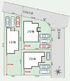 前橋市関根町　新築住宅全3棟の区画図|「初めまして！」が集まる分譲地。たくさんの子供たちが年齢を問わずに、仲良く一緒に成長できるのは分譲地の特徴ですね。